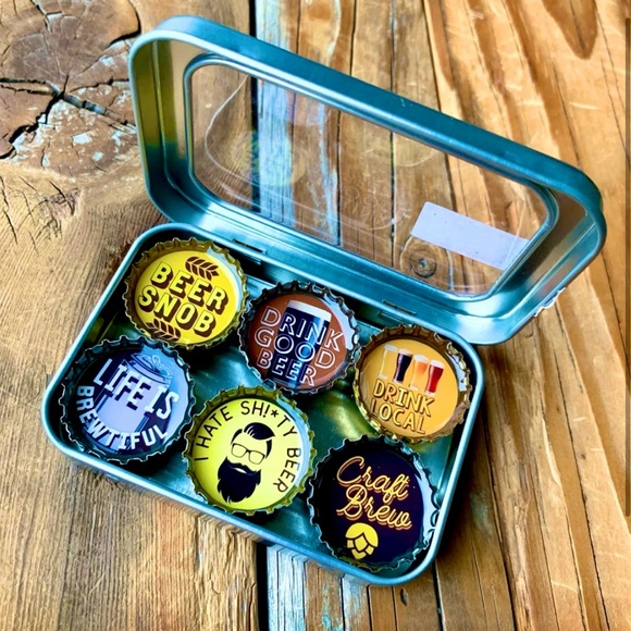 KATE’S Magnets: Beer Snob Bottle Cap Magnets - Picture 1 of 5